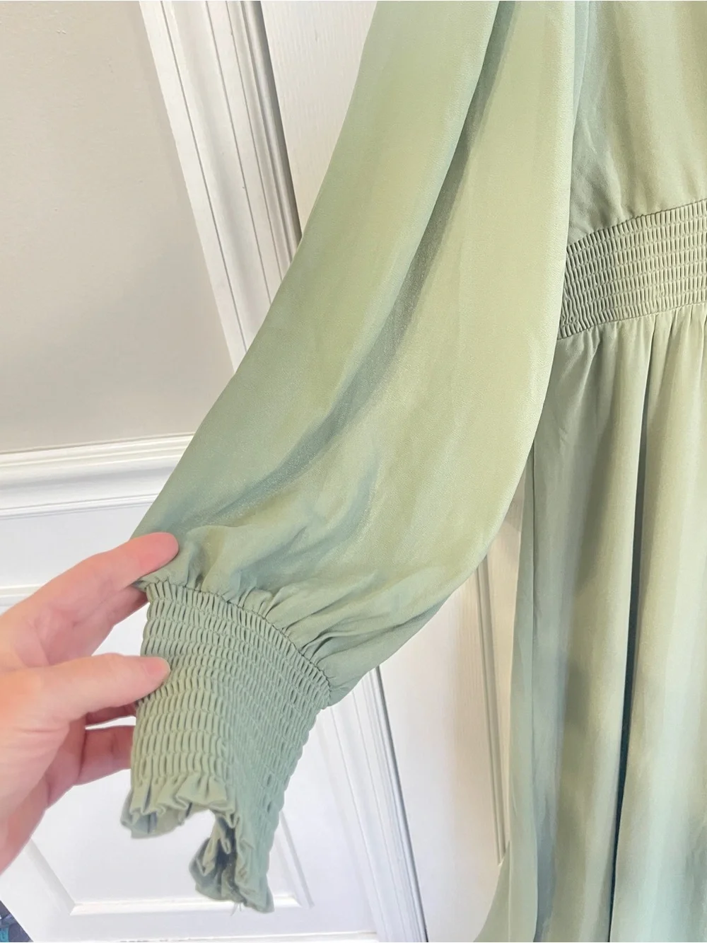 Baltic Born 1X Plus Olivia Maxi Dress Green Wedding Plunging V Neck Boho Whimsy - Picture 6 of 9